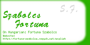 szabolcs fortuna business card